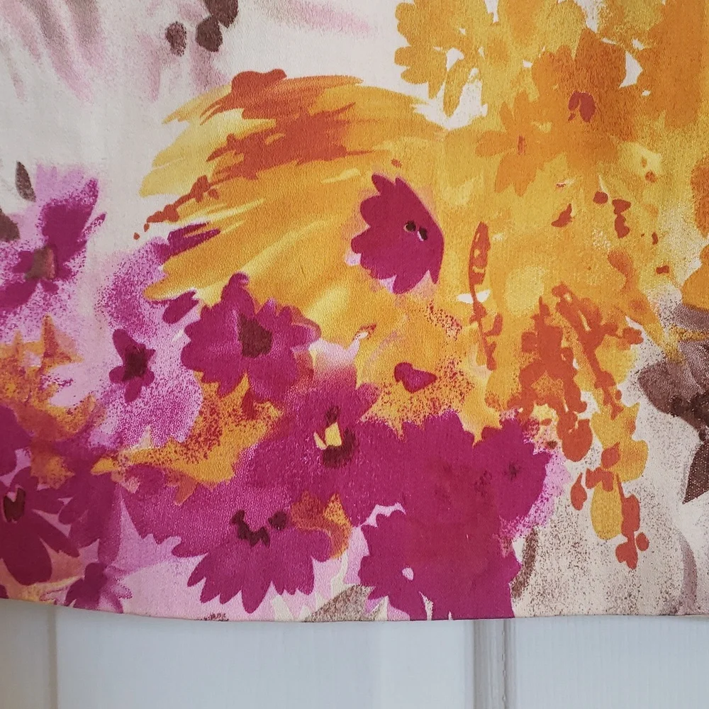 Vintage Sunny Leigh Floral Pencil Skirt Magenta Yellow Brown Size 14 - Picture 5 of 11